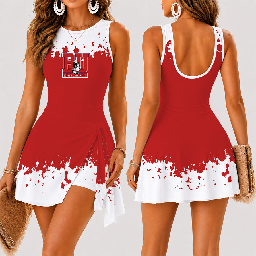[PUCK DROP DEAL] NEW CUSTOMIZED NCAA MFF05 BUT BOSTON UNIVERSITY TERRIERS WOMEN'S SUMMER SKORT DRESS