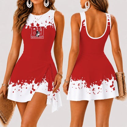[PUCK DROP DEAL] NEW CUSTOMIZED NCAA MFF05 BUT BOSTON UNIVERSITY TERRIERS WOMEN'S SUMMER SKORT DRESS