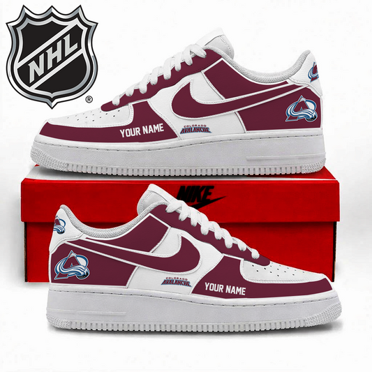[PUCK DROP DEAL]NEW CUSTOMIZED NHL05 CAL COLORADO AVALANCHE AF1 SHOES