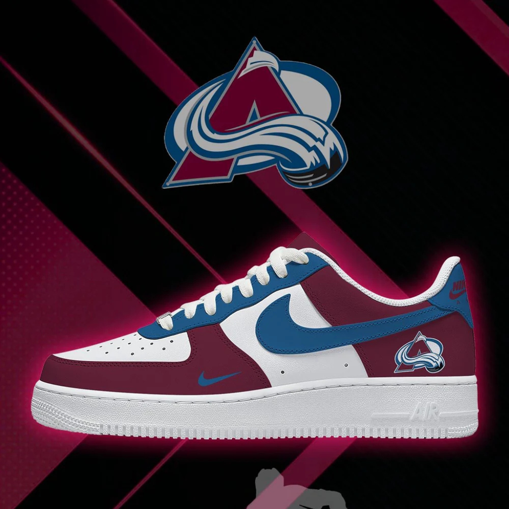 [PUCK DROP DEAL] NEW CUSTOMIZED NHL05 CAL COLORADO AVALANCHE AF1 SHOES