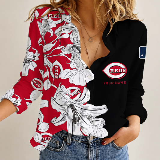 [HOMERUN DEAL] NEW CUSTOMIZED MLB05 CRS CINCINNATI REDS WOMEN CASUAL SHIRT