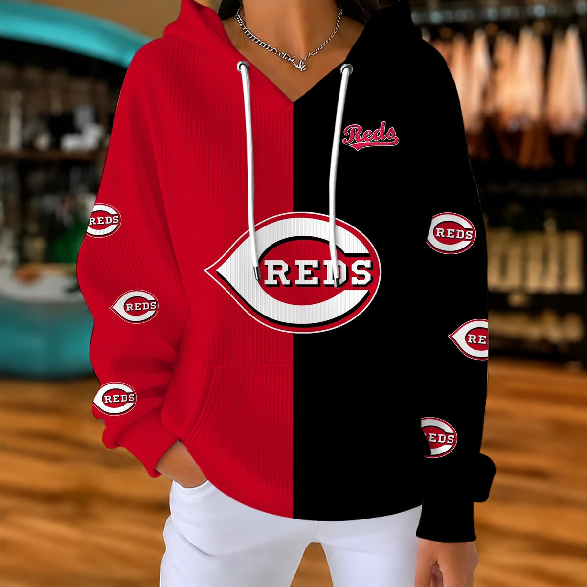 [HOMERUN DEAL] NEW CUSTOMIZED MLB05 CRS CINCINNATI REDS RIBBED HOODIE & SWEATSHIRT