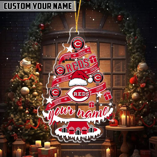 [HOMERUN DEAL] NEW CUSTOMIZED MLB05 CRS CINCINNATI REDS CHRISTMAS ACRYLIC ORNAMENT