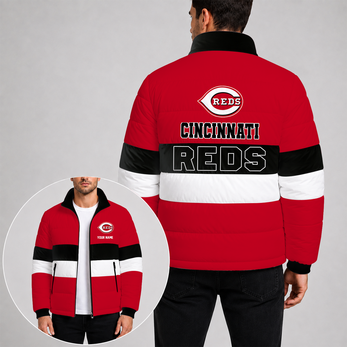 [HOMERUN DEAL] NEW CUSTOMIZED MLB 05 THE REDS PUFFER JACKET