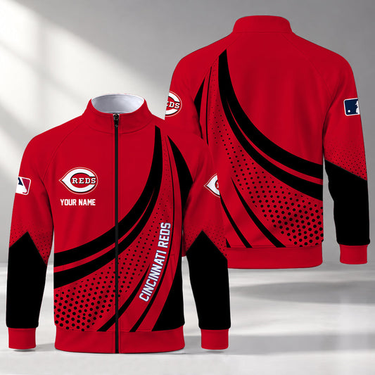 [HOMERUN DEAL] NEW CUSTOMIZED MLB05 CRS CINCINNATI REDS STAND COLLAR JACKET