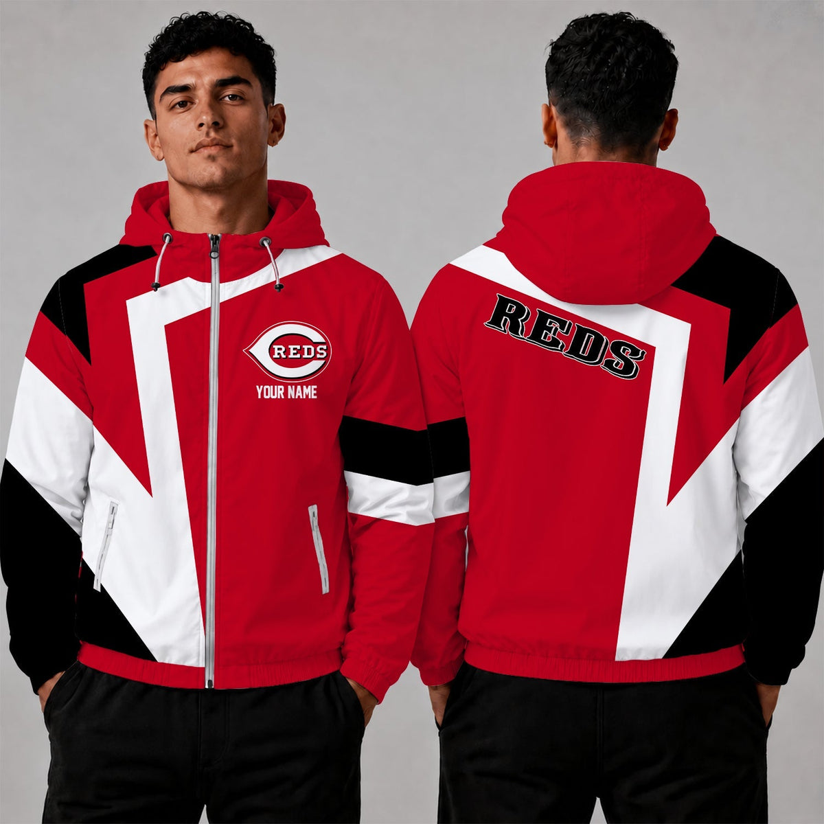[HOMERUN DEAL] NEW CUSTOMIZED MLB05 CRS CINCINNATI REDS WINDBREAKER JACKET