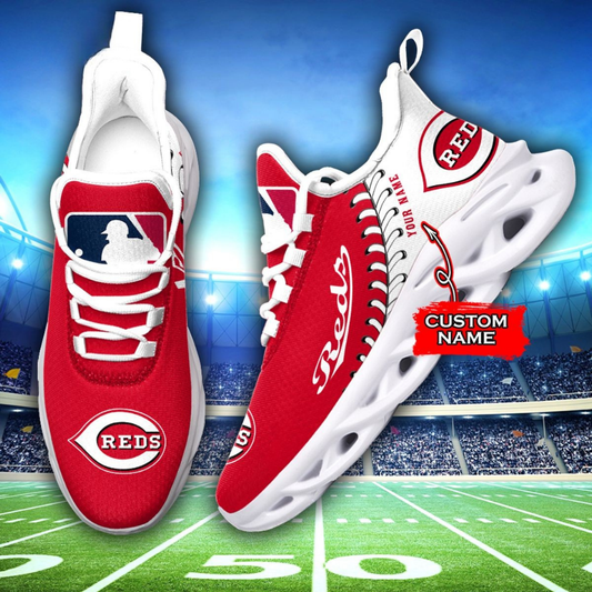 [HOMERUN DEAL] NEW CUSTOMIZED MLB05 CRS CINCINNATI REDS MAX SOUL SHOES