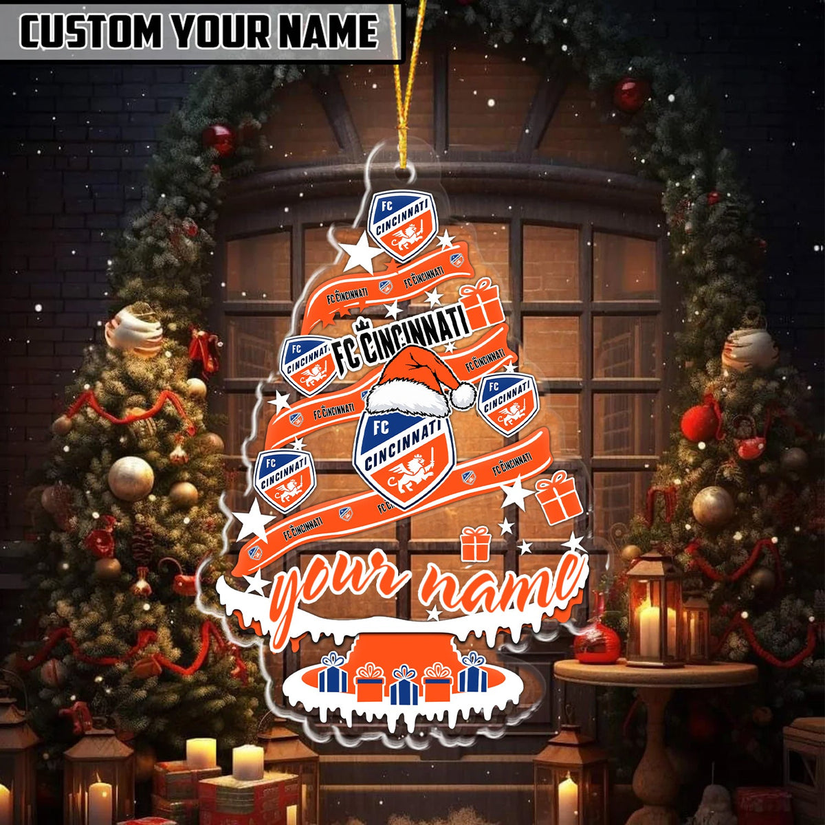 [GOAL DEAL] NEW CUSTOMIZED MLS05 FCC FC CINCINNATI CHRISTMAS ACRYLIC ORNAMENT