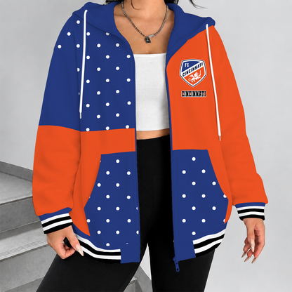 [GOAL DEAL] NEW CUSTOMIZED MLS05 FCC FC CINCINNATI ZIP HOODIE