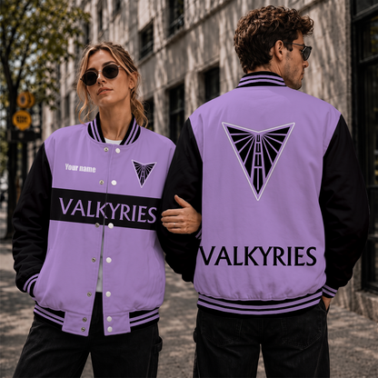 [HOOPS SPECIAL] NEW CUSTOMIZED WNBA05 GSV GOLDEN STATE VALKYRIES BASEBALL JACKET, SATIN VARSITY JACKET