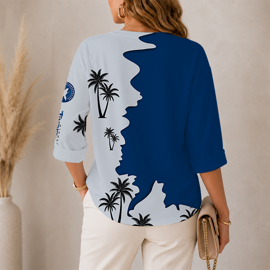 [HOT DEAL] NEW CUSTOMIZED NBA05 MTW MINNESOTA TIMBERWOLVES WOMEN'S V-NECK LONG SLEEVE SHIRT