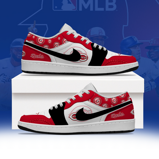 [HOMERUN DEAL] NEW CUSTOMIZED MLB05 CRS CINCINNATI REDS AIR JORDAN LOW SHOES