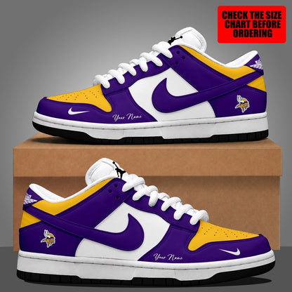 [TOUCHDOWN DEAL] NEW CUSTOMIZED NFL05 MVK MINNESOTA VIKINGS DUNK LOW SHOES