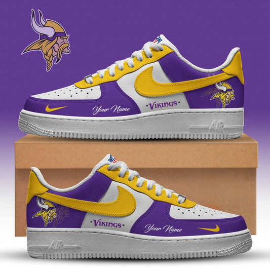 [TOUCHDOWN DEAL] NEW CUSTOMIZED NFL05 MVK MINNESOTA VIKINGS AF1 SNEAKERS