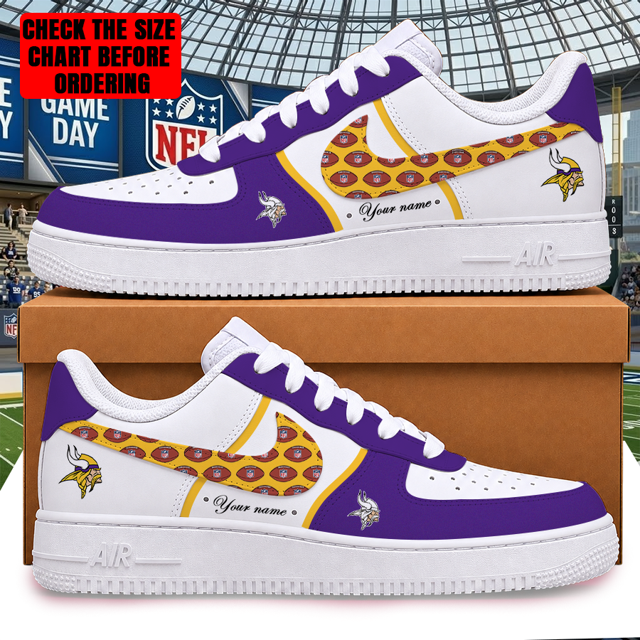 [TOUCHDOWN DEAL] NEW CUSTOMIZED NFL05 MVK MINNESOTA VIKINGS AF1 SHOES