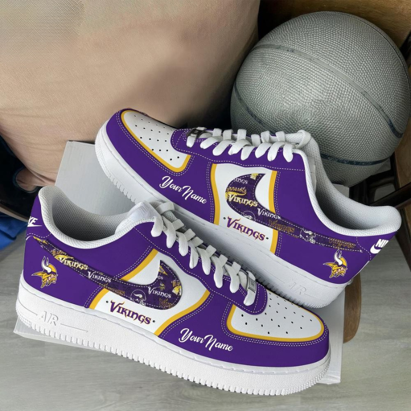 [TOUCHDOWN DEAL] NEW CUSTOMIZED NFL05 MVK MINNESOTA VIKINGS AF1 SNEAKERS