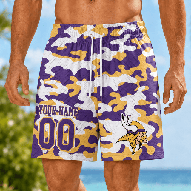 [TOUCHDOWN DEAL] NEW CUSTOMIZED NFL05 MVK MINNESOTA VIKINGS SHORT PANTS