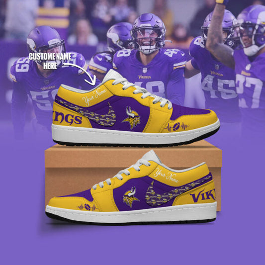 [TOUCHDOWN DEAL] NEW CUSTOMIZED NFL05 MVK MINNESOTA VIKINGS AIR JORDAN LOW SHOES
