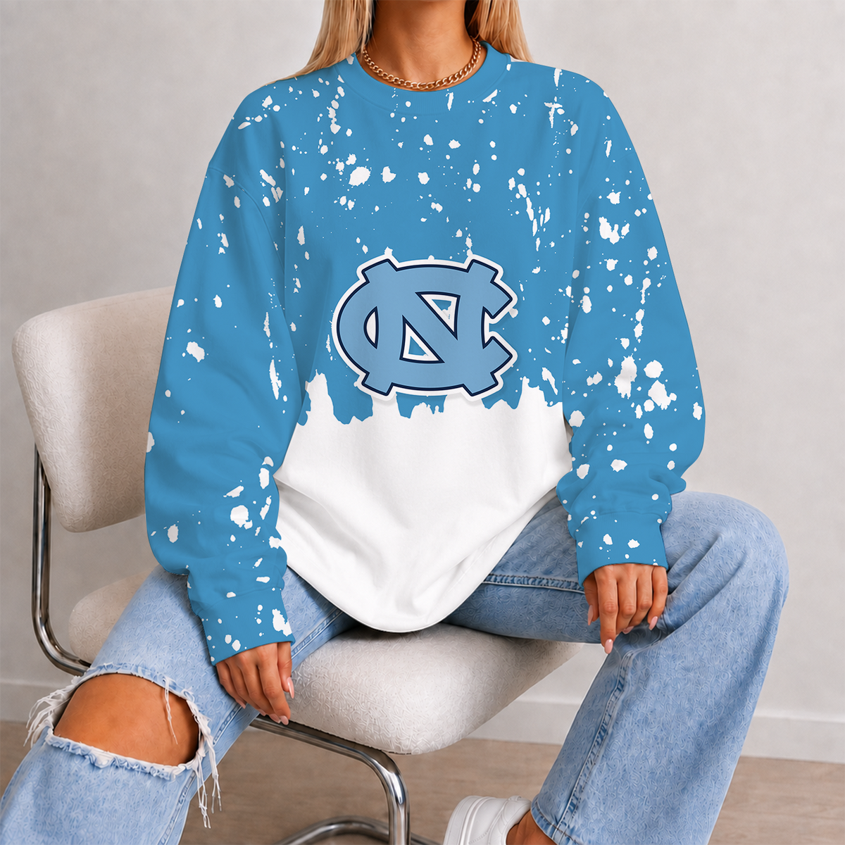[SLAM DUNK DEAL] NEW CUSTOMIZED NCAA MAM05 NTH NORTH CAROLINA TAR HEELS STRAPPY UNISEX SWEATSHIRT