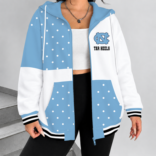 [SLAM DUNK DEAL] NEW CUSTOMIZED NCAA MAM05 NTH NORTH CAROLINA TAR HEELS STRAPPY ZIP HOODIE