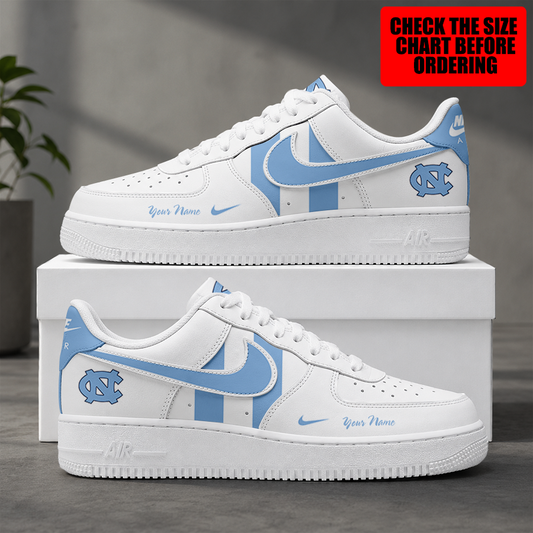 [FAN FAVORITE] NEW CUSTOMIZED NCAA MAM05 NTH NORTH CAROLINA TAR HEELS STRAPPY AF1 SHOES