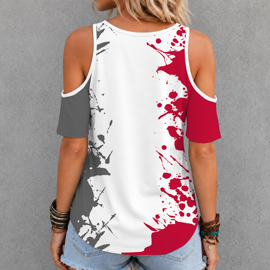 [TOUCHDOWN DEAL]NEW CUSTOMIZED NCAA FBS05 OSB OHIO STATE BUCKEYES CRISS CROSS V-NECK TOP