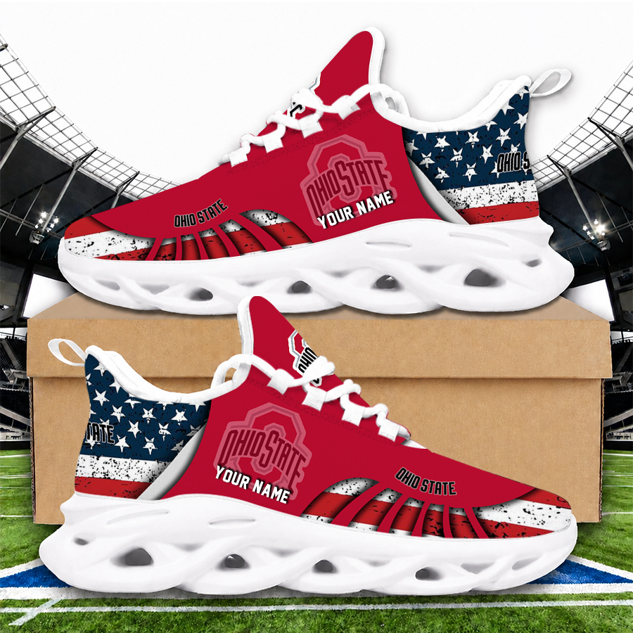 [TOUCHDOWN DEAL]NEW CUSTOMIZED NCAA FBS05 OSB OHIO STATE BUCKEYES CLUNKY SNEAKERS