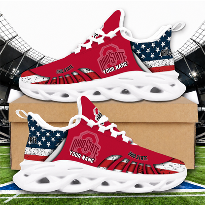 [TOUCHDOWN DEAL]NEW CUSTOMIZED NCAA FBS05 OSB OHIO STATE BUCKEYES CLUNKY SNEAKERS