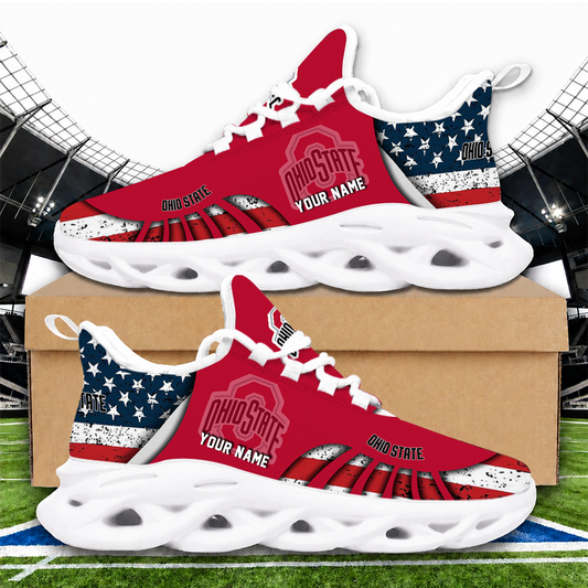 [TOUCHDOWN DEAL]NEW CUSTOMIZED NCAA FBS05 OSB OHIO STATE BUCKEYES CLUNKY SNEAKERS