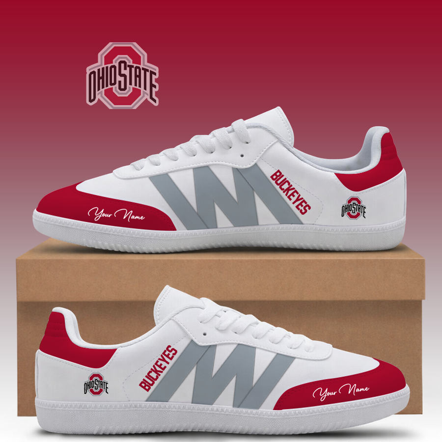 [TOUCHDOWN DEAL] NEW CUSTOMIZED NCAA FBS05 OSB OHIO STATE BUCKEYES CLASSIC SNEAKERS
