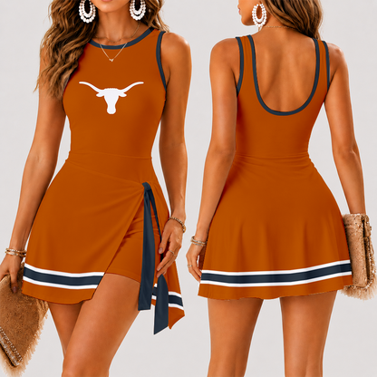 [FAN FAVORITE] NEW CUSTOMIZED NCAA CWS05 TXL TEXAS LONGHORNS WOMEN'S SUMMER SKORT DRESS