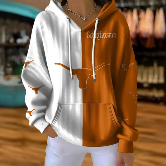 [HOMERUN DEAL] NEW CUSTOMIZED NCAA CWS05 TXL TEXAS LONGHORNS RIBBED HOODIE & SWEATSHIRT