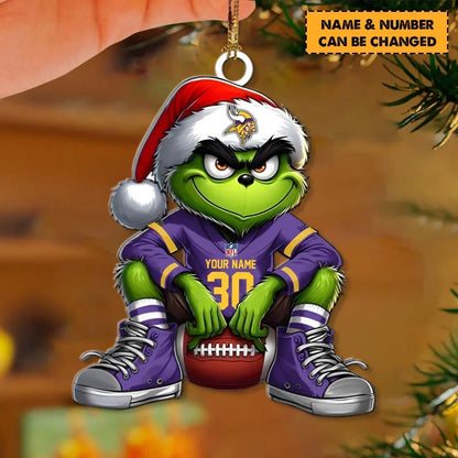 [TOUCHDOWN DEAL] NEW CUSTOMIZED NFL05 MVK MINNESOTA VIKINGS CHRISTMAS ACRYLIC ORNAMENT
