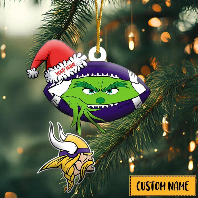 [TOUCHDOWN DEAL] NEW CUSTOMIZED NFL05 MVK MINNESOTA VIKINGS CHRISTMAS ACRYLIC ORNAMENT