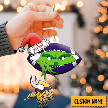 [TOUCHDOWN DEAL] NEW CUSTOMIZED NFL05 MVK MINNESOTA VIKINGS CHRISTMAS ACRYLIC ORNAMENT