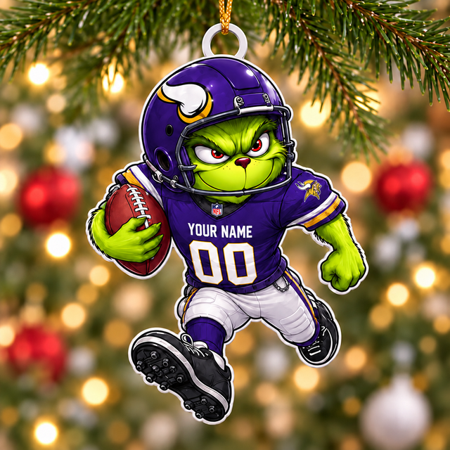 [TOUCHDOWN DEAL] NEW CUSTOMIZED NFL05 MVK MINNESOTA VIKINGS CHRISTMAS ACRYLIC ORNAMENT