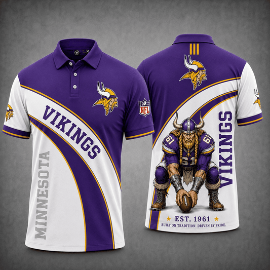[TOUCHDOWN DEAL] NEW CUSTOMIZED NFL05 MVK MINNESOTA VIKINGS POLO SHIRT