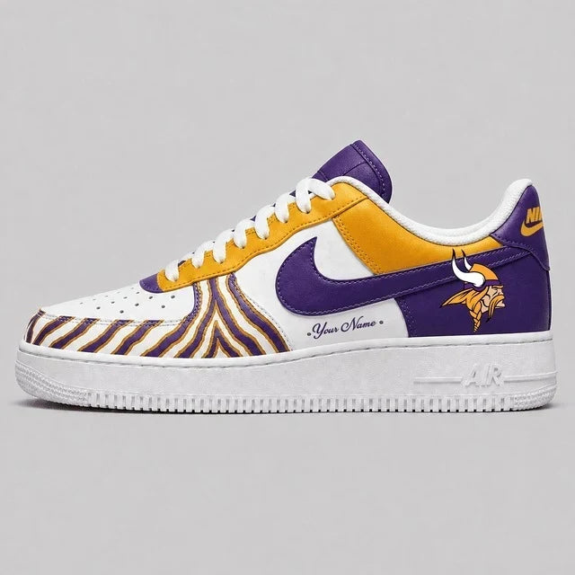 [TOUCHDOWN DEAL] NEW CUSTOMIZED NFL05 MVK MINNESOTA VIKINGS AF1 SHOES