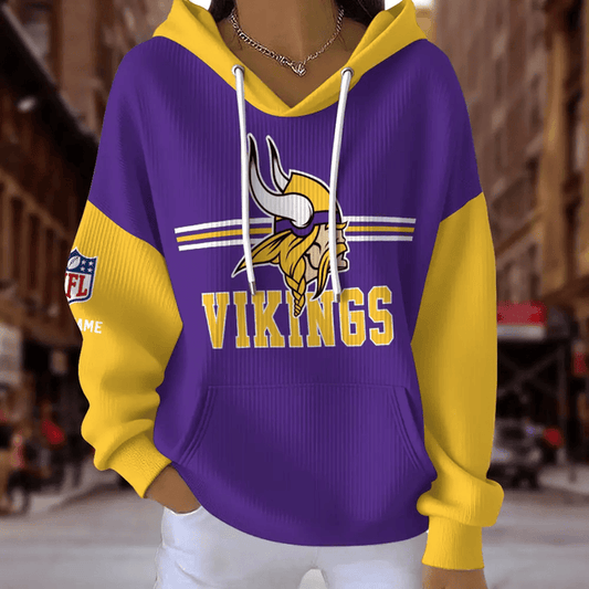 [TOUCHDOWN DEAL] NEW CUSTOMIZED NFL05 MVK MINNESOTA VIKINGS RIBBED HOODIE & SWEATSHIRT