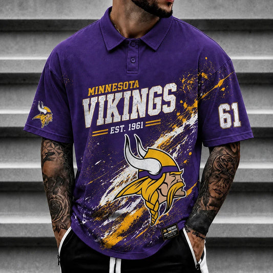 [TOUCHDOWN DEAL] NEW CUSTOMIZED NFL05 MVK MINNESOTA VIKINGS POLO SHIRT
