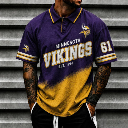 [SPECIAL OFFER] NEW CUSTOMIZED NFL05 MVK MINNESOTA VIKINGS POLO SHIRT