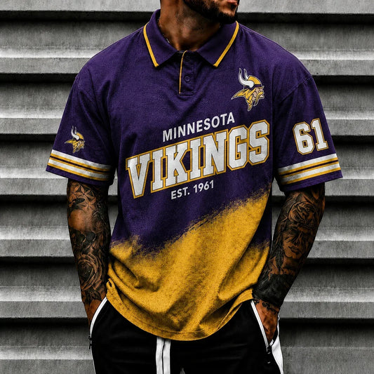 [TOUCHDOWN DEAL] NEW CUSTOMIZED NFL05 MVK MINNESOTA VIKINGS POLO SHIRT