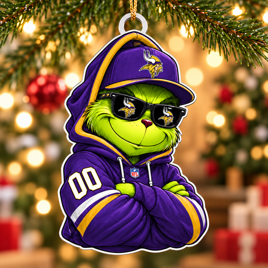 [TOUCHDOWN DEAL] NEW CUSTOMIZED NFL05 MVK MINNESOTA VIKINGS CHRISTMAS ACRYLIC ORNAMENT
