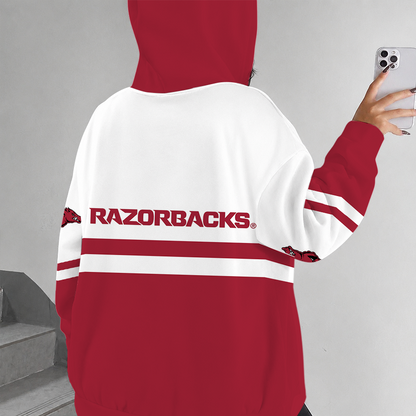 [FAN FAVORITE] NEW CUSTOMIZED NCAA MAM06 AKR ARKANSAS RAZORBACKS STRAPPY ZIP HOODIE