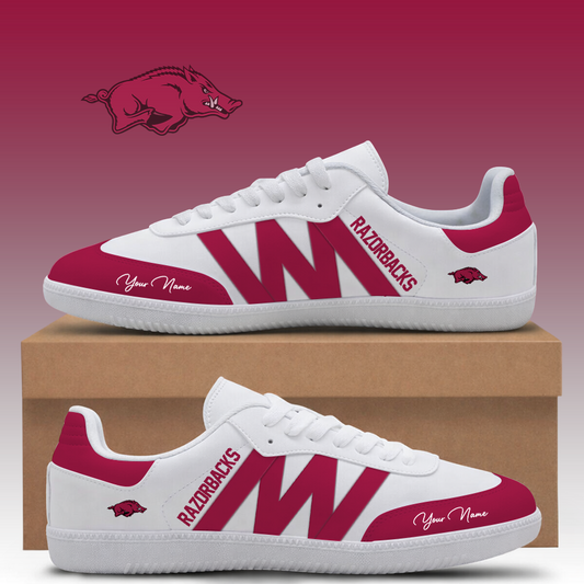 [SLAM DUNK DEAL] NEW CUSTOMIZED NCAA MAM06 AKR ARKANSAS RAZORBACKS CLASSIC SNEAKERS