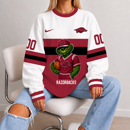 [SLAM DUNK DEAL] NEW CUSTOMIZED NCAA MAM06 AKR ARKANSAS RAZORBACKS STRAPPY UNISEX SWEATSHIRT