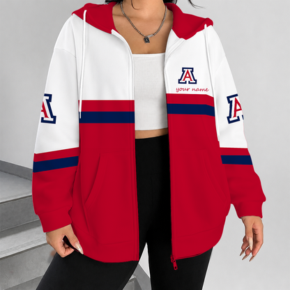 [FAN FAVORITE] NEW CUSTOMIZED NCAA CWS06 ARW ARIZONA WILDCATS ZIP HOODIE
