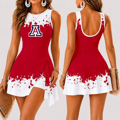 [HOMERUN DEAL] NEW CUSTOMIZED NCAA CWS06 ARW ARIZONA WILDCATS WOMEN'S SUMMER SKORT DRESS