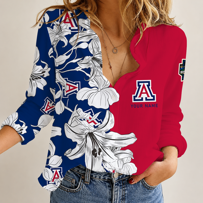 [HOMERUN DEAL] NEW CUSTOMIZED NCAA CWS06 ARW ARIZONA WILDCATS WOMEN CASUAL SHIRT