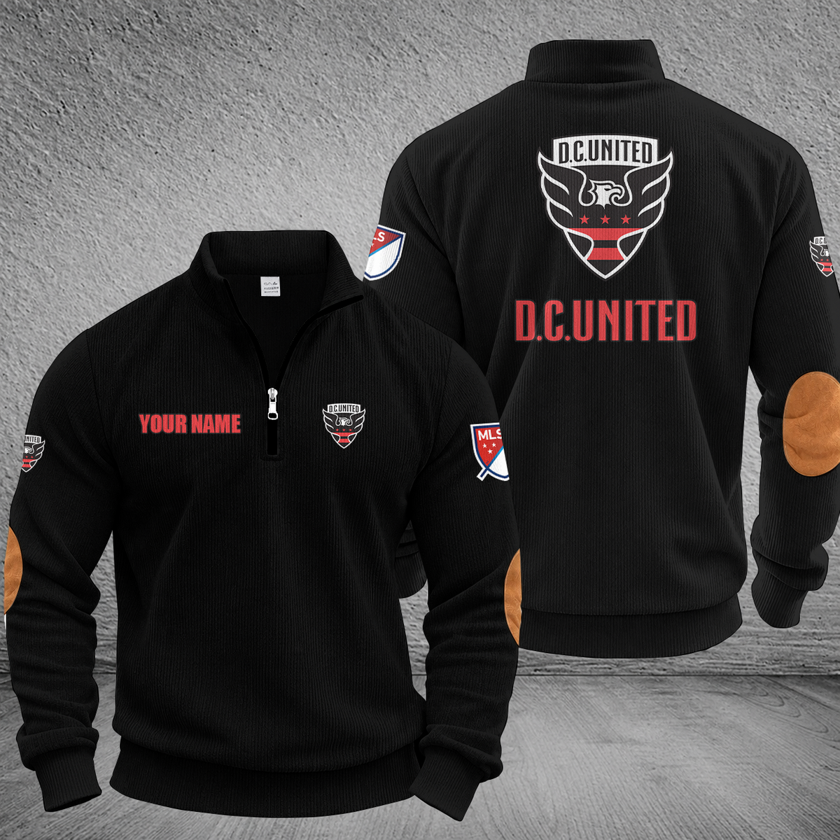 [GOAL DEAL] NEW CUSTOMIZED MLS06 DCU D.C. UNITED MULTICOLOR STRIPED QUATER ZIP SWEATSHIRT
